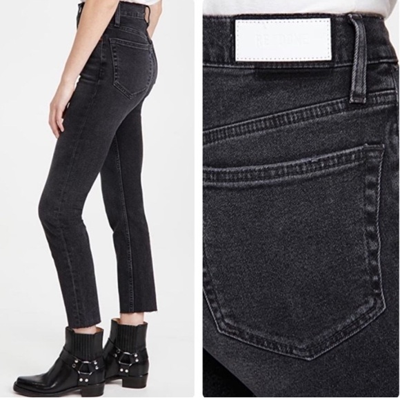 RE/DONE 90s High Rise Ankle Crop Jeans in Faded Stone Size 29 NWT - Picture 3 of 5